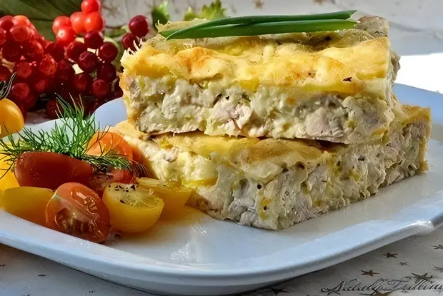 Легкий куриный пирог-запеканка